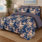 Printed Pure Cotton Bedsheet Royal Blue - Zarle