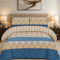 Printed Pure Cotton Bedsheet Set Blue and Beige - Zarle