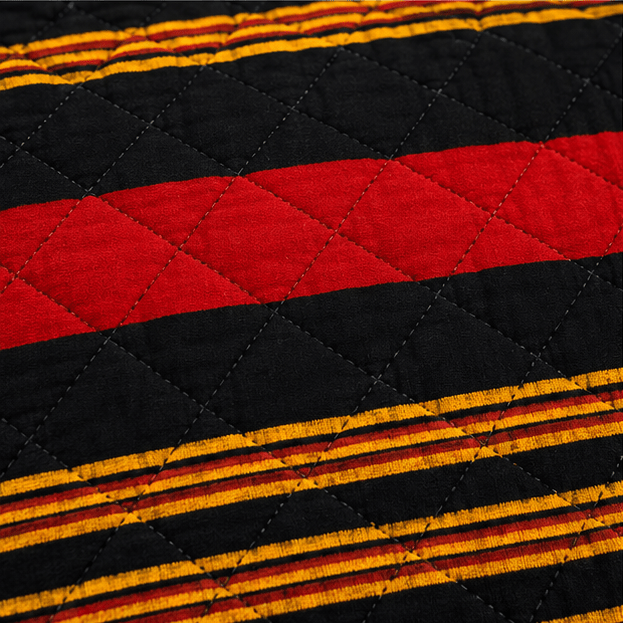 Printed Quilted Bedspread Black and Red - Zarle