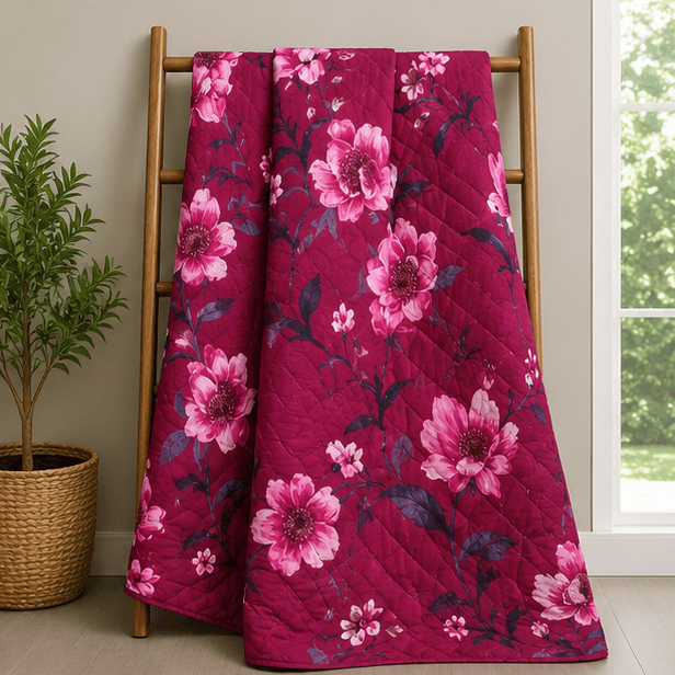 Printed Quilted Bedspread Bold Red - Zarle