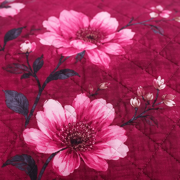 Printed Quilted Bedspread Bold Red - Zarle
