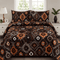 Printed Quilted Bedspread Dark chocolate brown - Zarle