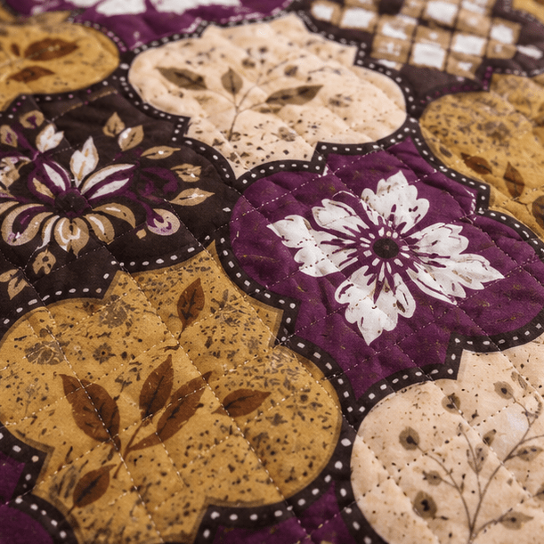 Printed Quilted Bedspread deep purple - Zarle