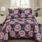 Printed Quilted Bedspread Set Blue - Zarle
