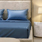 Steel Blue Premium Plain Dyed Bedsheet – 300 TC Cotton Sateen (King Size) - Zarle