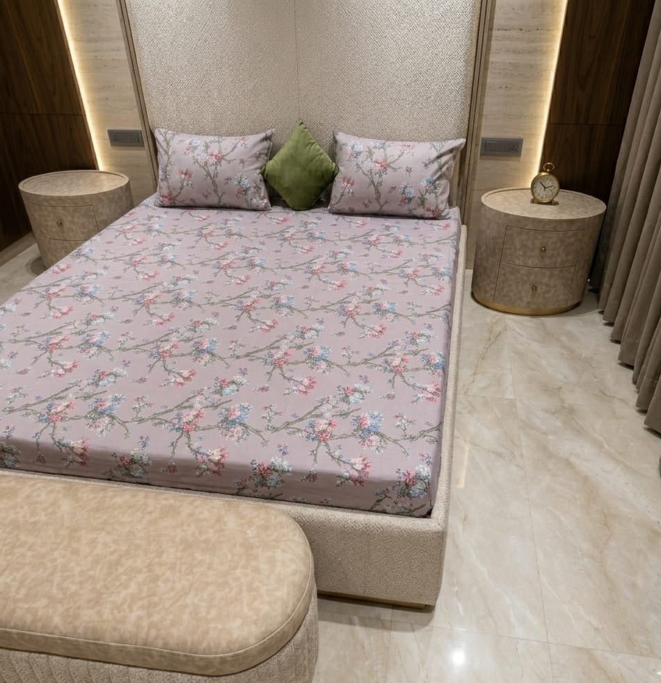 Vintage bloom Premium Microfiber Bedsheet Set - Zarle