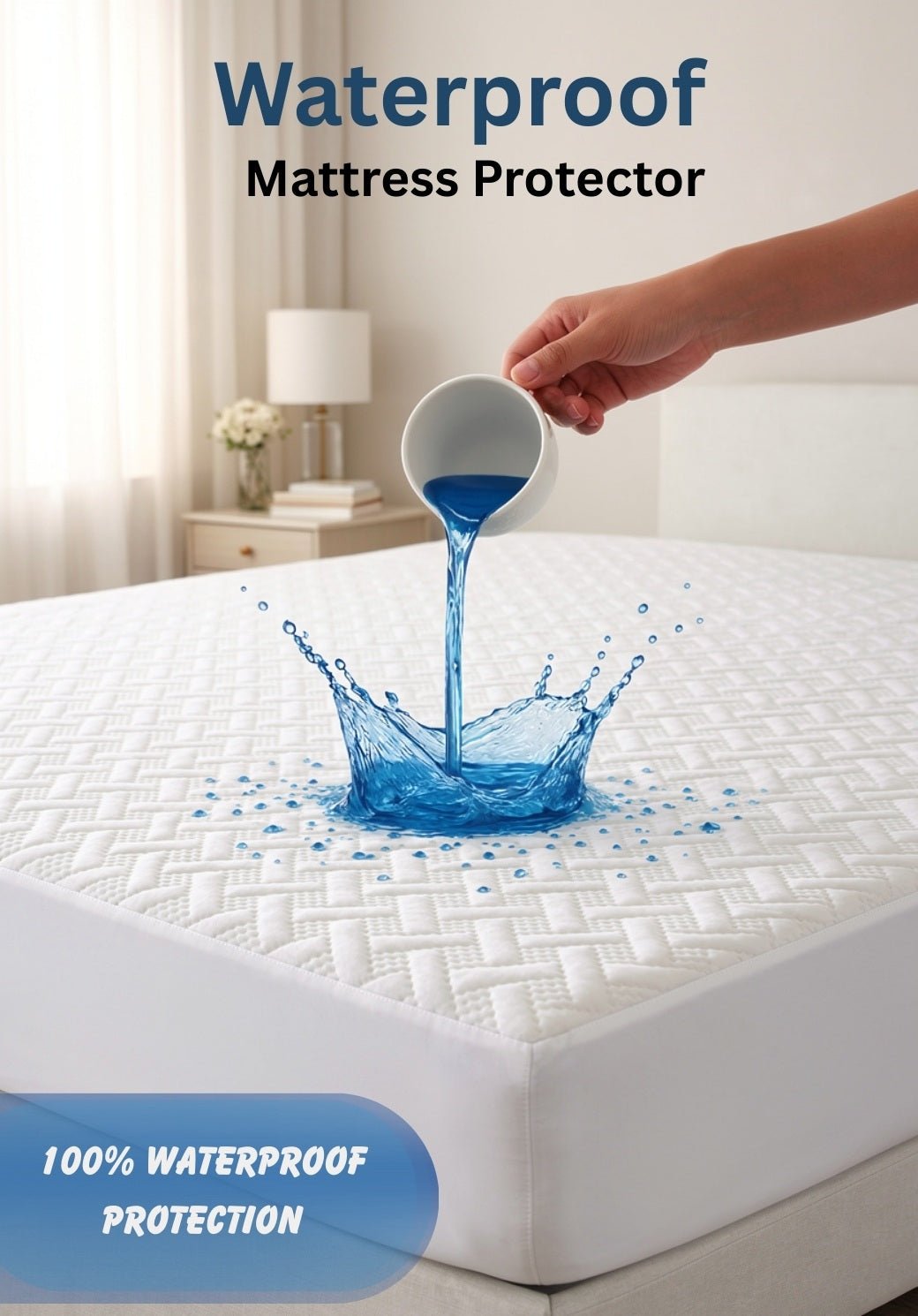 Waterproof Quilted Mattress Protector – Double Size - Zarle