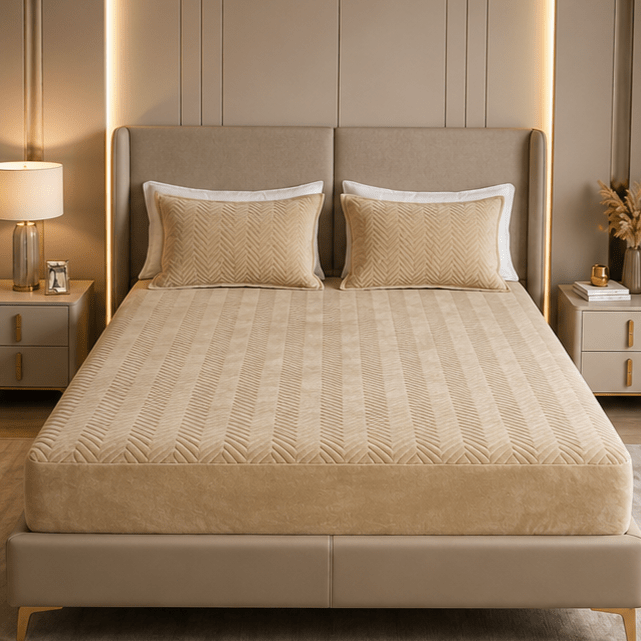 Waterproof Quilted Mattress Protector – King Size (Cream) - Zarle