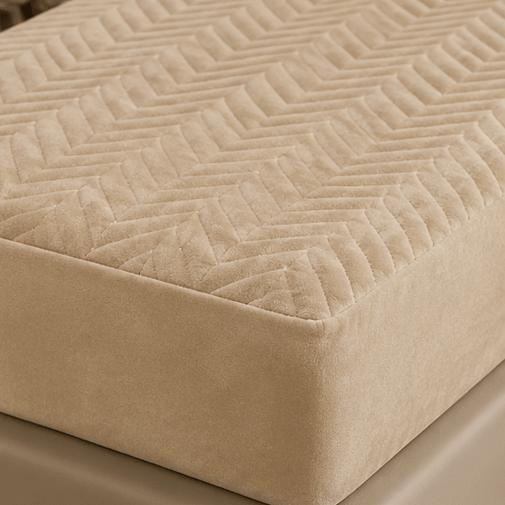 Waterproof Quilted Mattress Protector – King Size (Cream) - Zarle