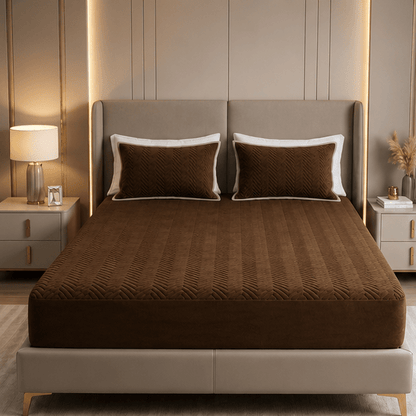 Waterproof Quilted Mattress Protector – King Size (Dark Brown) - Zarle