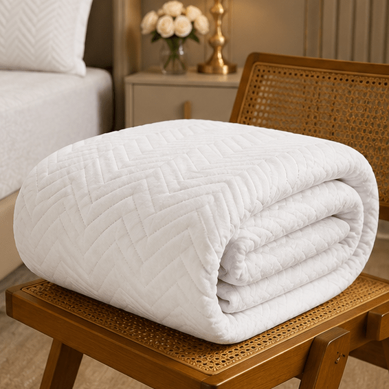 Waterproof Quilted Mattress Protector – King Size (White) - Zarle