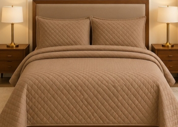 Elegant Camel Tan Bedspread Set