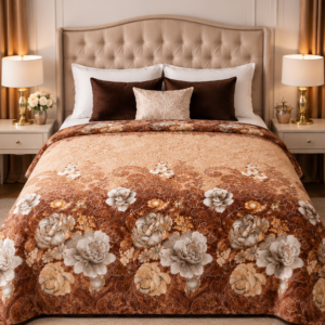 cloudy ac fleece blanket brown