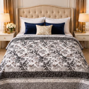 cloudy ac fleece blanket grey and black