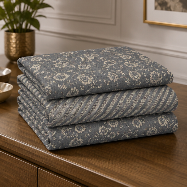 printed pure cotton bedsheet dusty blue printed pure cotton bedsheet dusty blue