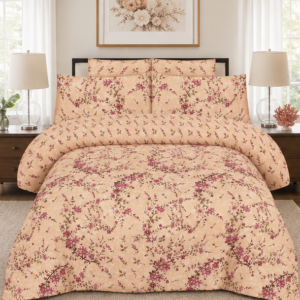 printed pure cotton bedsheet dusty rose
