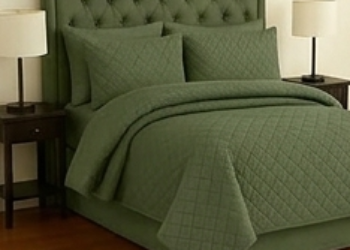 Elegant Olive Green  Bedspread Set