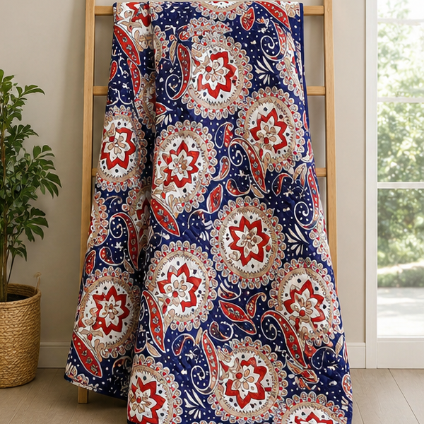 printed quilted bedspread set blue printed quilted bedspread set blue