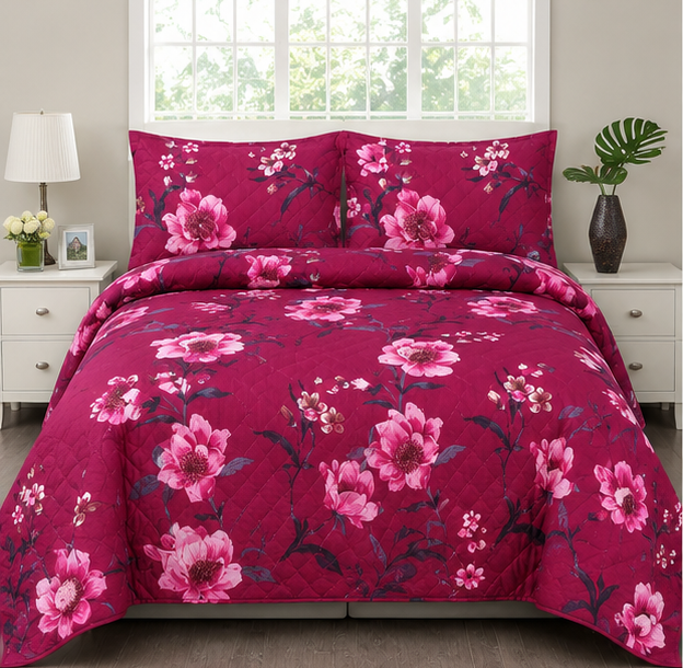 printed quilted bedspread bold red printed quilted bedspread bold red