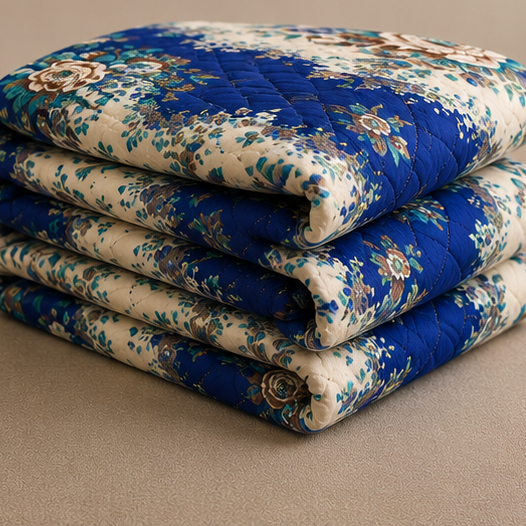 printed quilted bedspread royal blue printed quilted bedspread royal blue