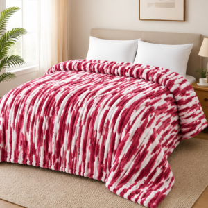 luxury plush bed blanket light pink