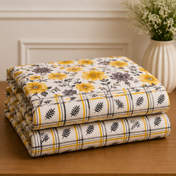 crystal cotton lifetime bedsheet cream with mustard yellow crystal cotton lifetime bedsheet cream with mustard yellow