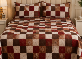 Crystal Cotton Lifetime Bedsheet Maroon and Brown