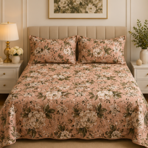 crystal cotton lifetime bedsheet muted rose