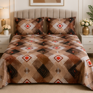 crystal cotton lifetime bedsheet brown and